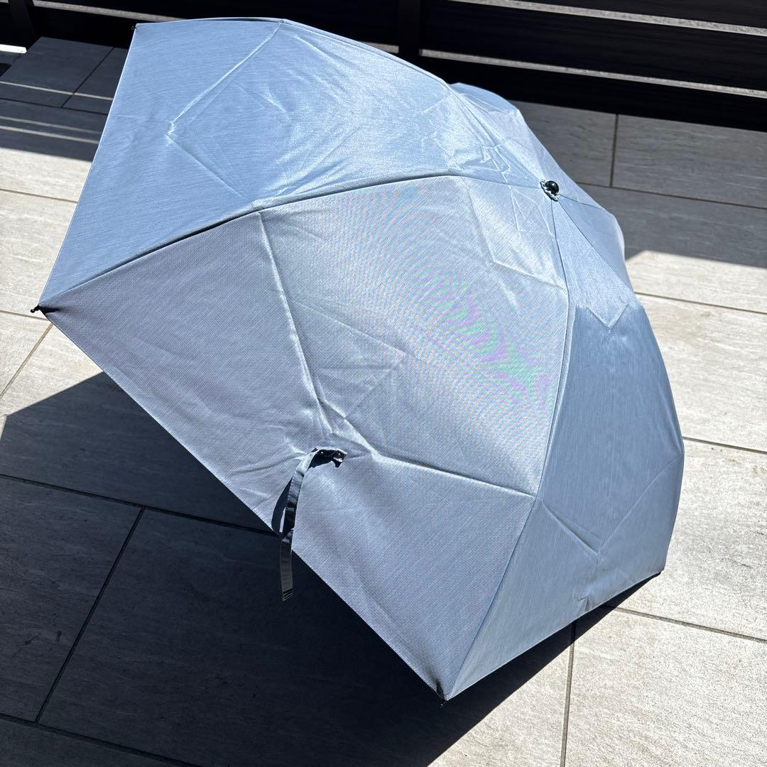 サンバリア100 3段折日傘　フロストブルー
