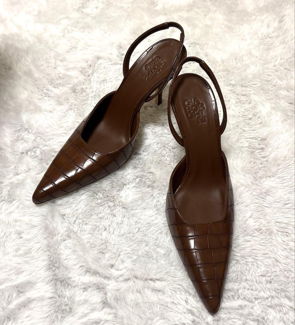 定価84,700円【GIA BORGHINIジアボルギーニ】クロコ型押しパンプス