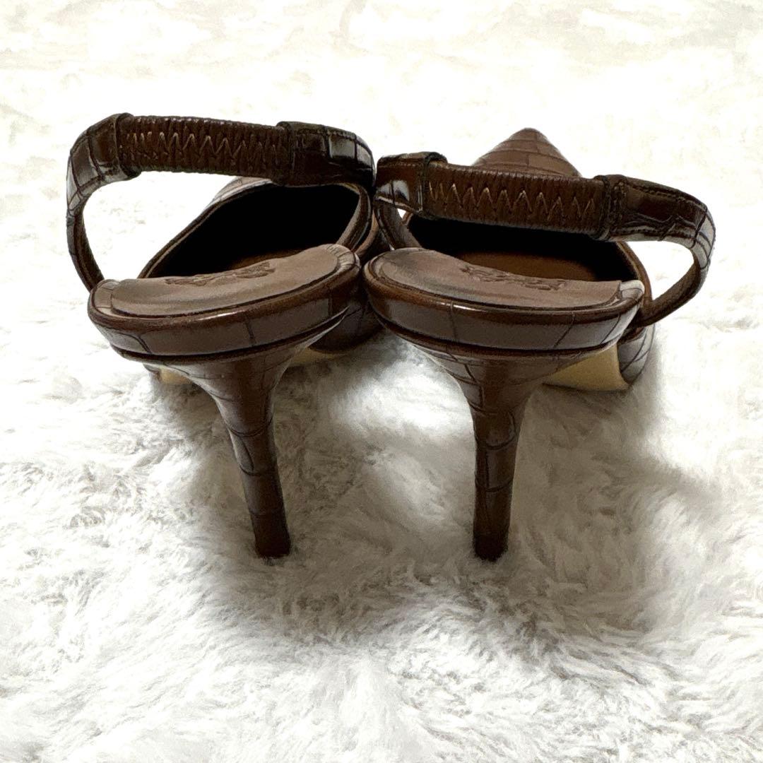 定価84,700円【GIA BORGHINIジアボルギーニ】クロコ型押しパンプス