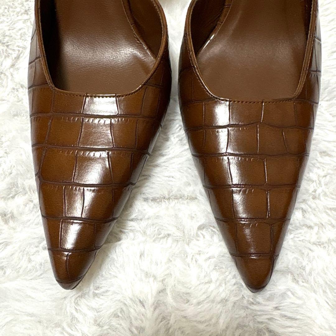 定価84,700円【GIA BORGHINIジアボルギーニ】クロコ型押しパンプス