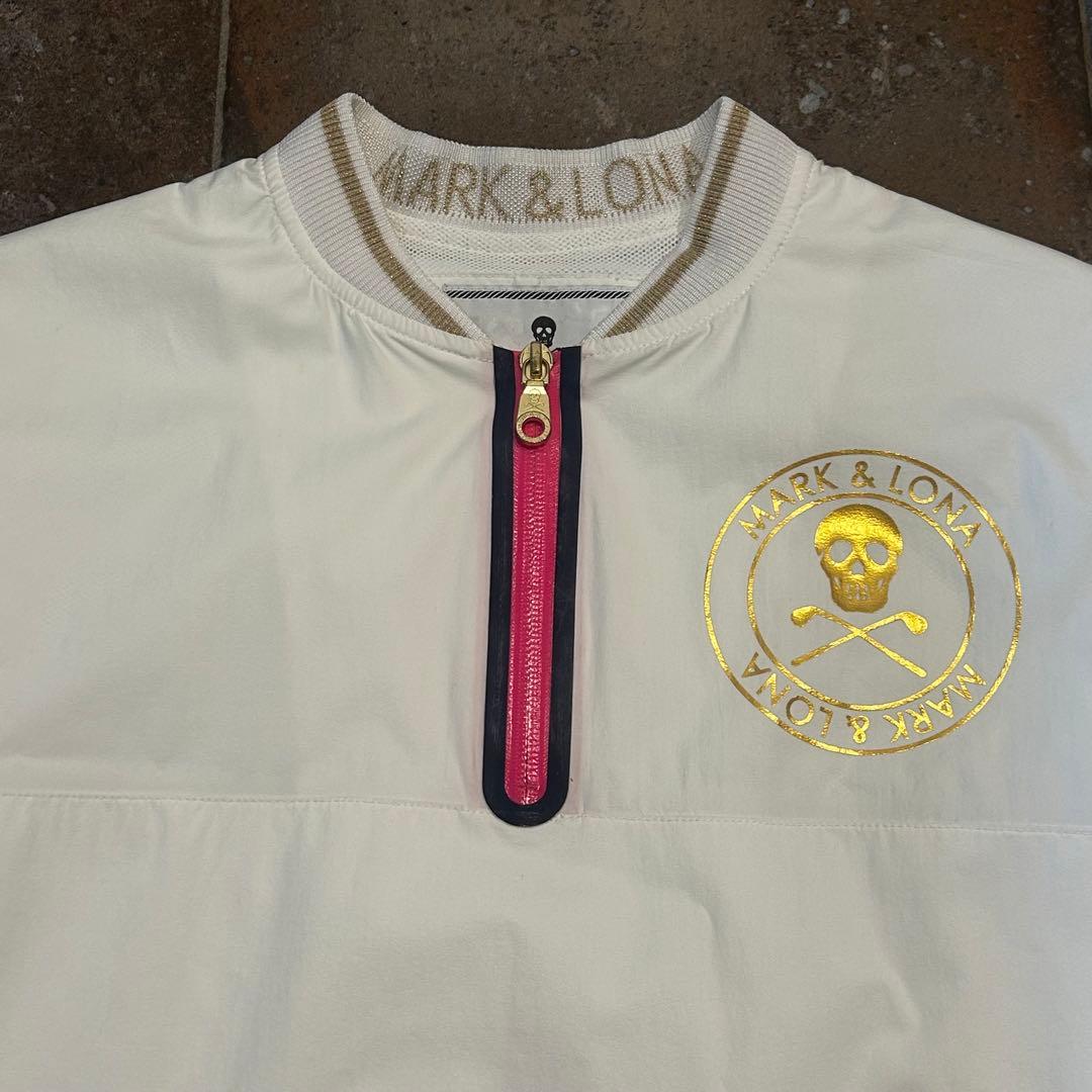MARK & LONA 半袖　ハーフジップ　ホワイト レディースM ゴルフ