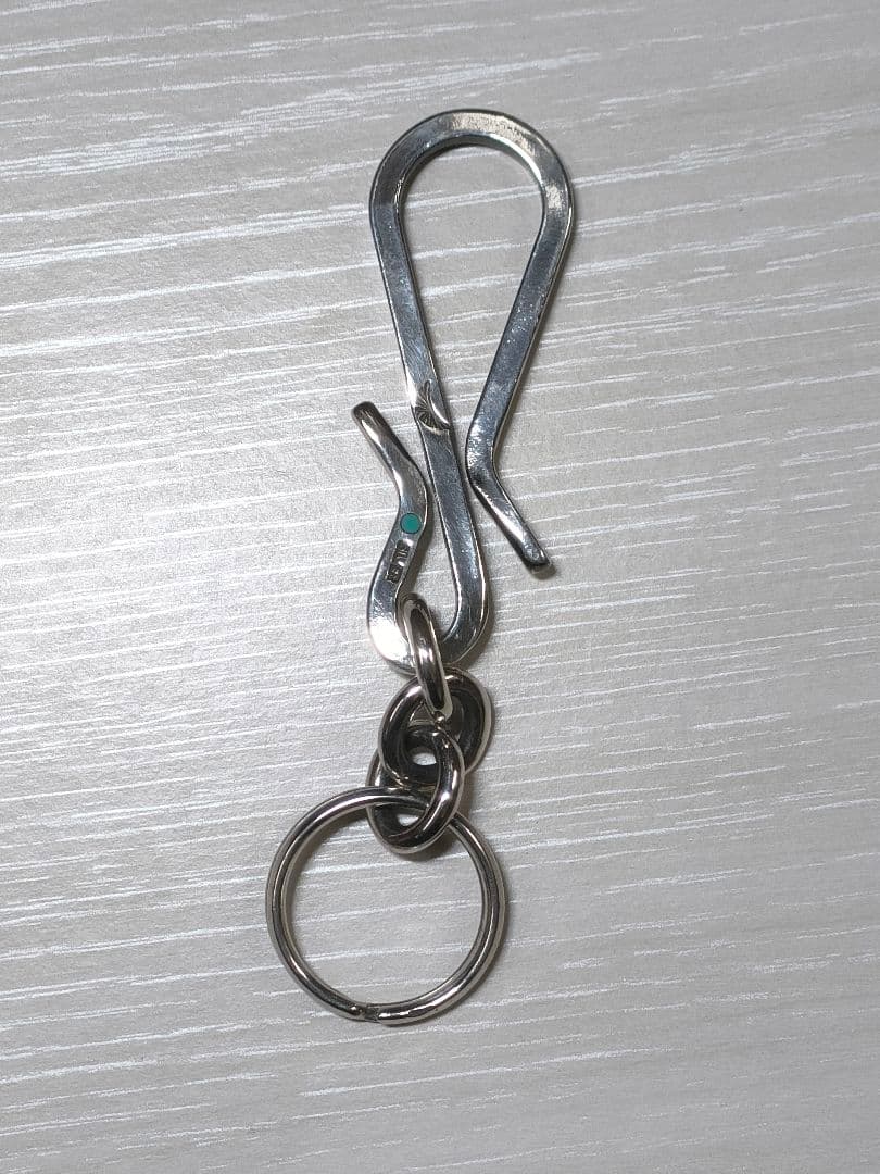 夜*性様 シルバー 925製&ターコイズキーホルダーチェーン 全長10cm27.