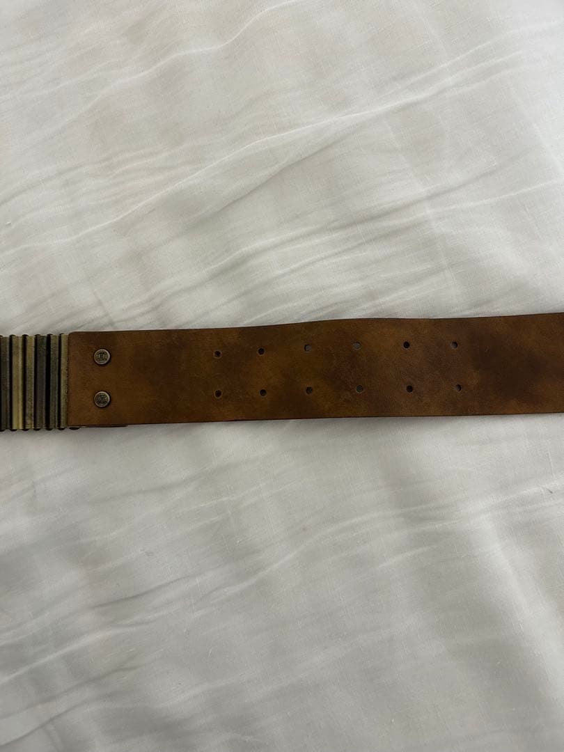 CELINE 金属製ストライプデザインベルト