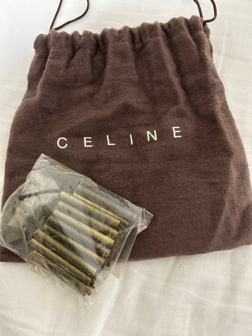 CELINE 金属製ストライプデザインベルト