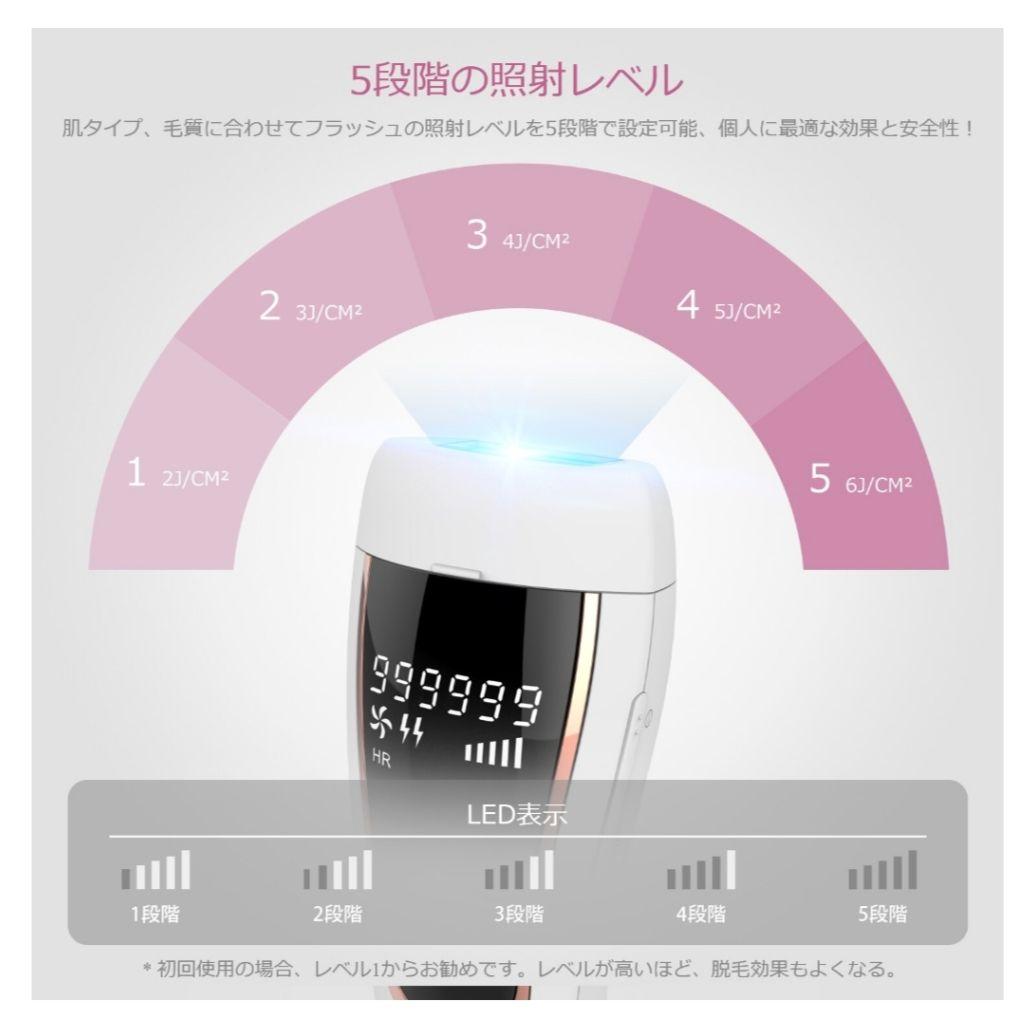 値下中！脱毛器 フラッシュ 脱毛機 家庭用 VIO 自動照射 新品