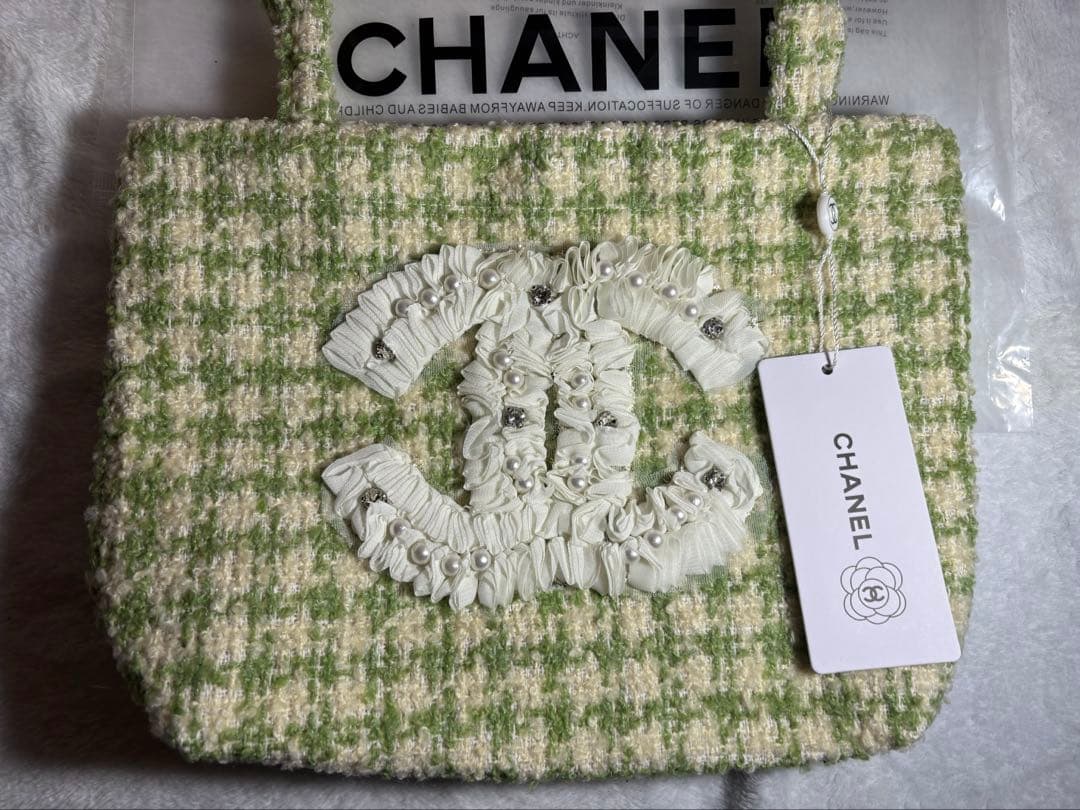 シャネル　ツイードバッグ　シフォン　パール ノベルティ
