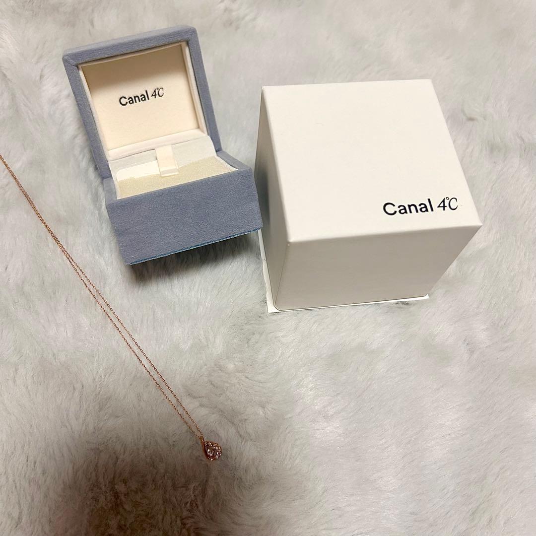 Canal 4°C K10ピンクゴールド しずくモチーフ ネックレス