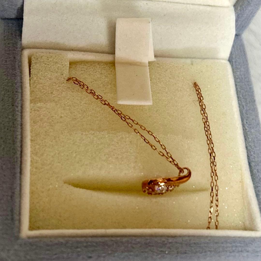 Canal 4°C K10ピンクゴールド しずくモチーフ ネックレス