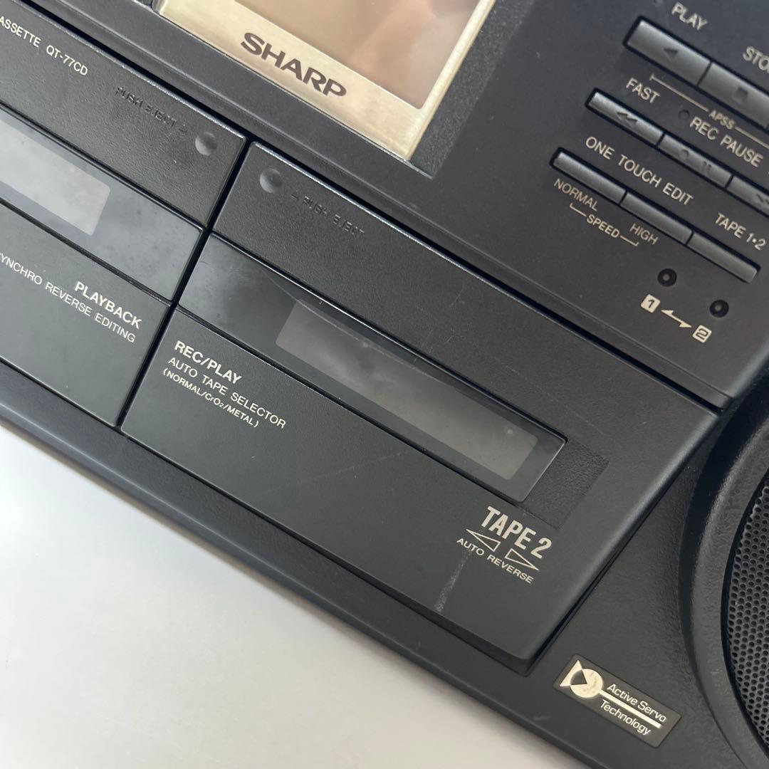 【再生ok】SHARP QT-77CD コンパクトディスク ダブルカセット