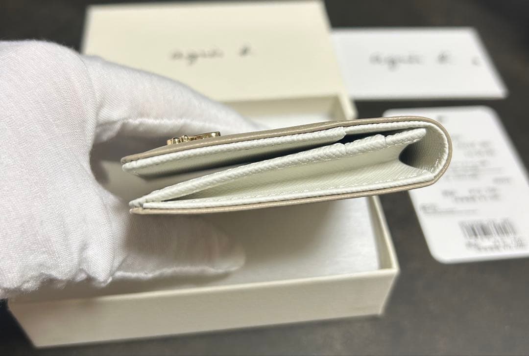 新品 未使用 アニエスベー agnès b. カードケース 名刺入れ ベージュ