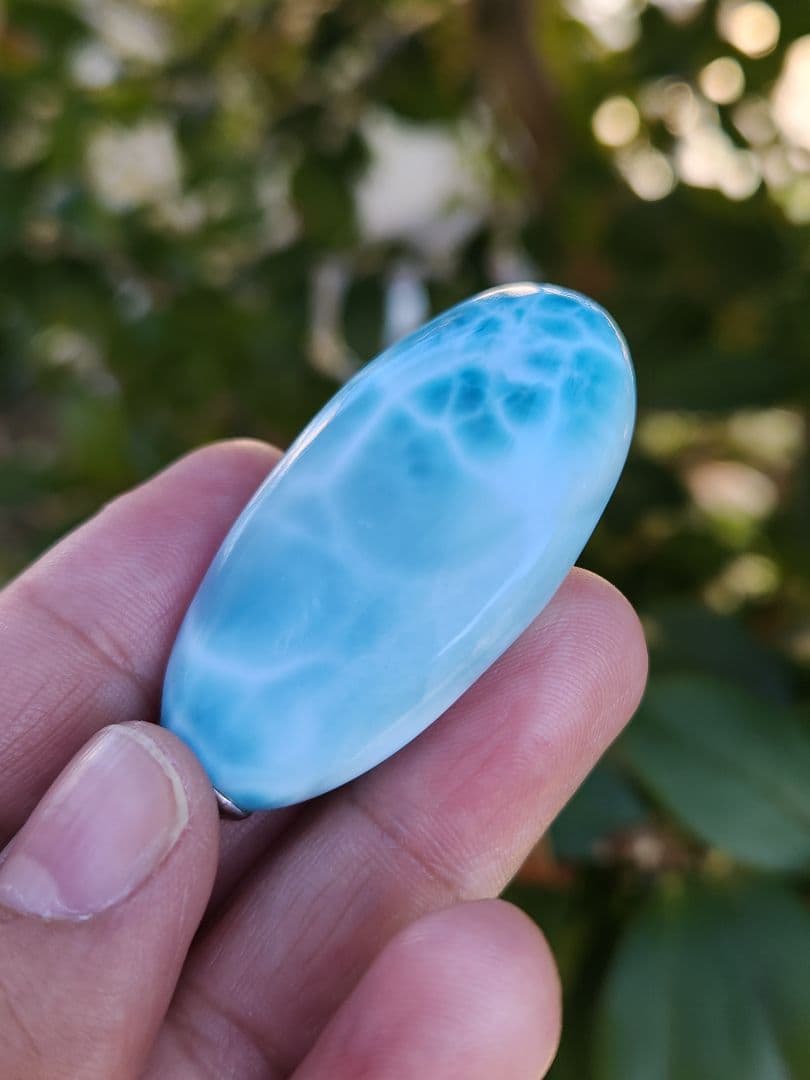 本日限定価格 美麗 ラリマー オーバル ペンダント