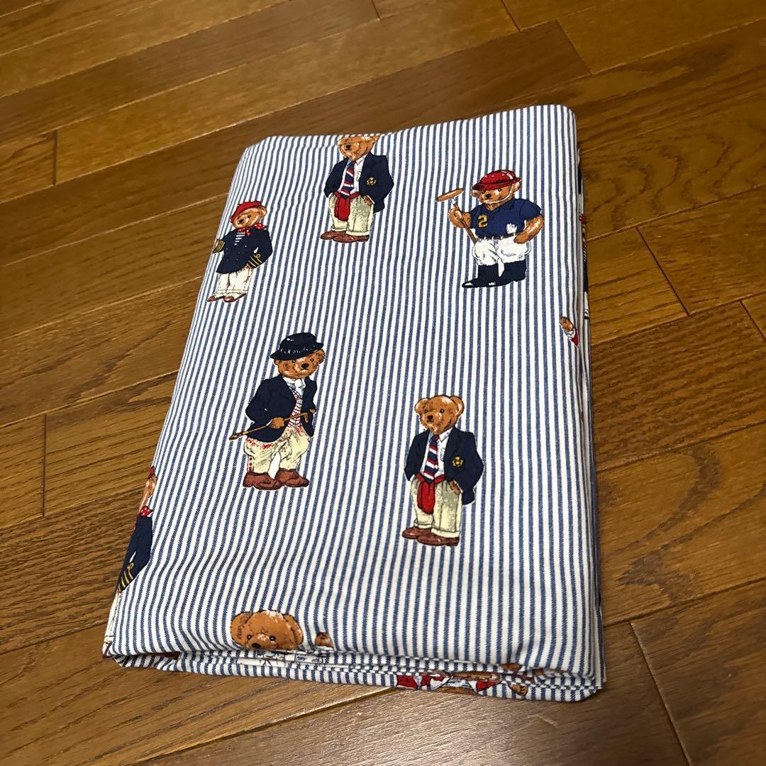 ラルフローレン ポロベア柄 シングル フラットシーツ 日本製 未使用