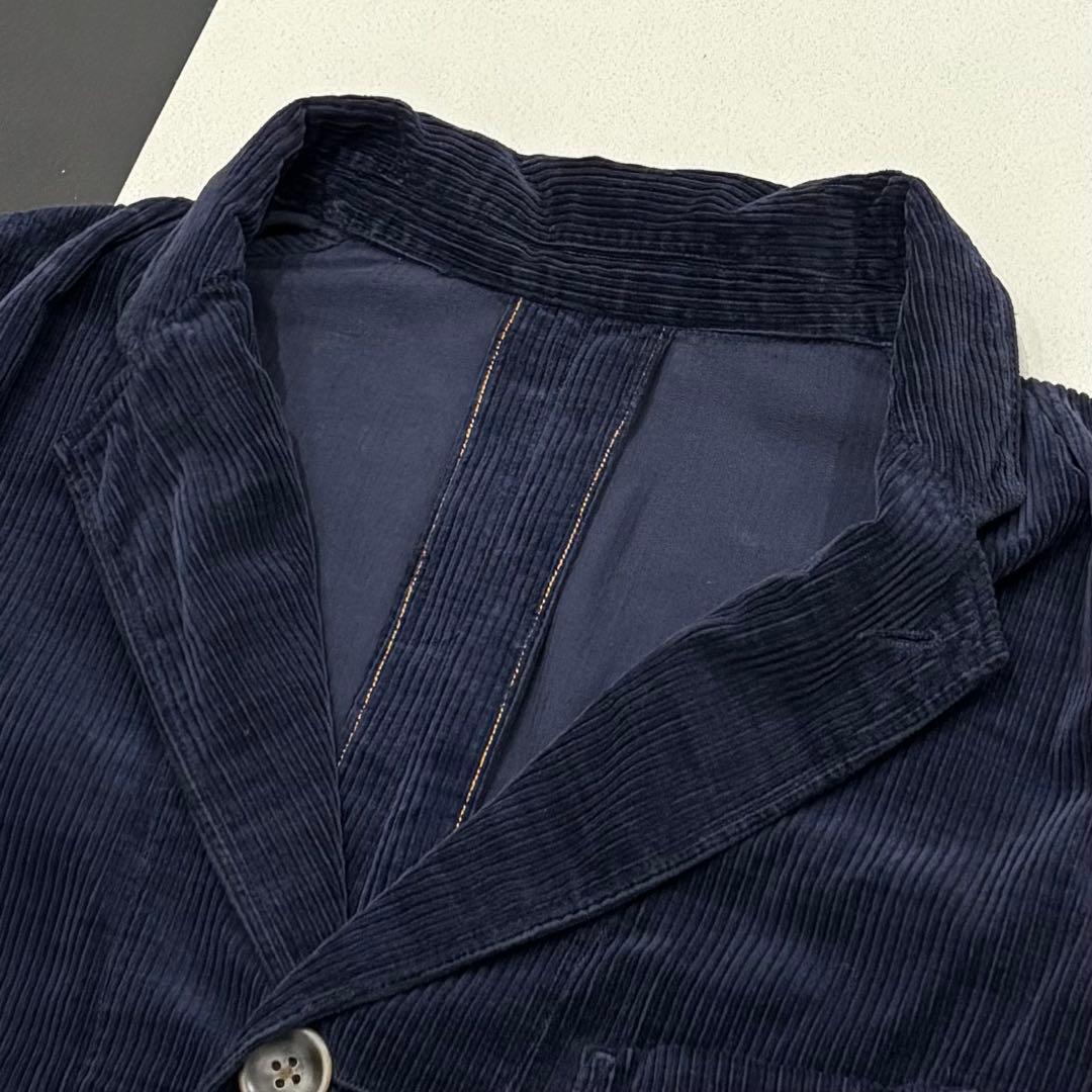 美品 45R R刺繍 インディゴライトコーデュロイ テーラードジャケット 3 L