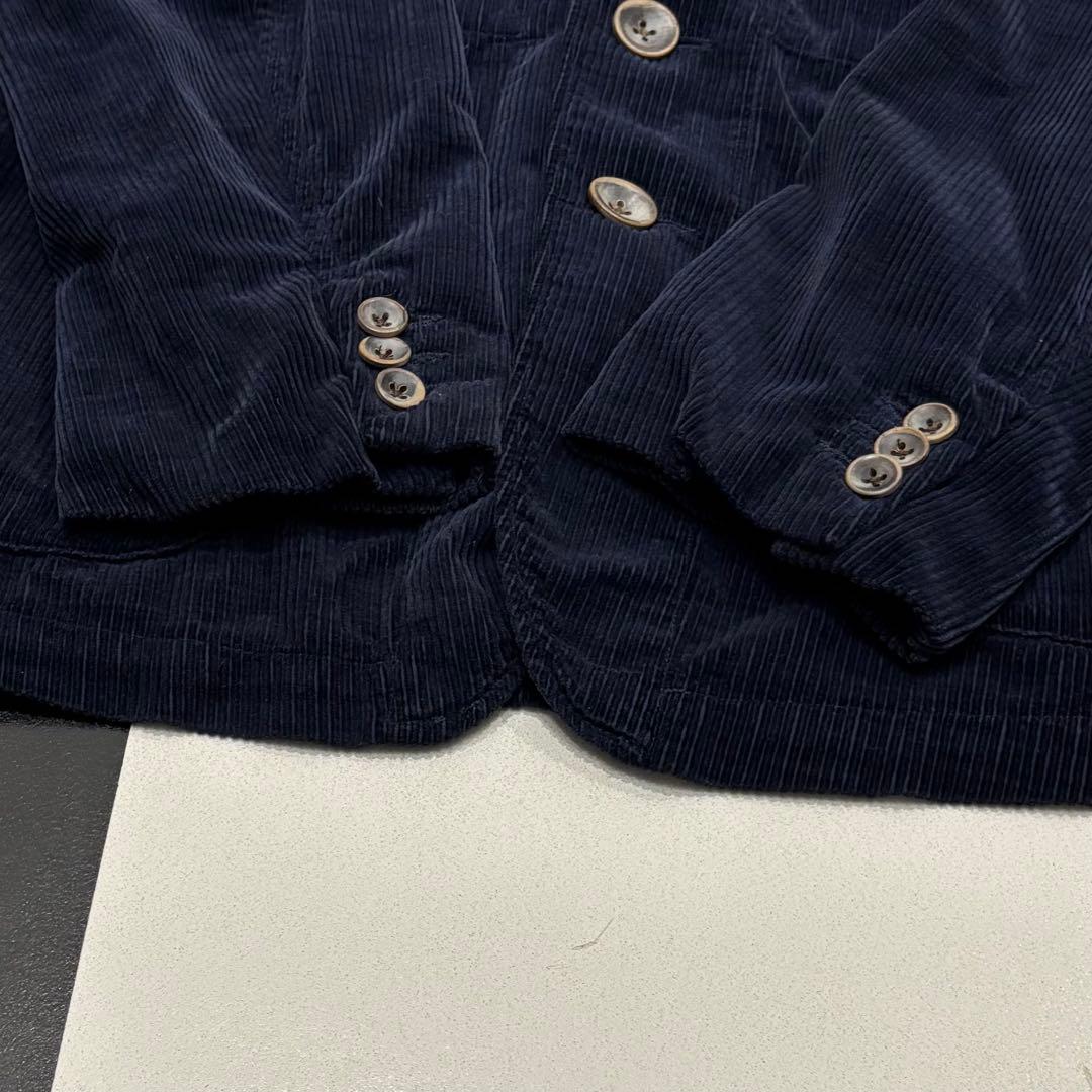 美品 45R R刺繍 インディゴライトコーデュロイ テーラードジャケット 3 L