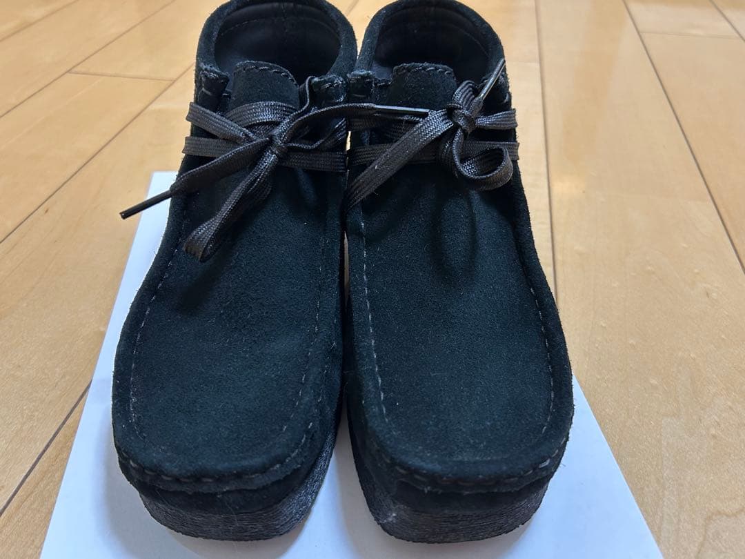 【美品】デッキシューズ モカシン ワラビー ブラックスエード　レディース