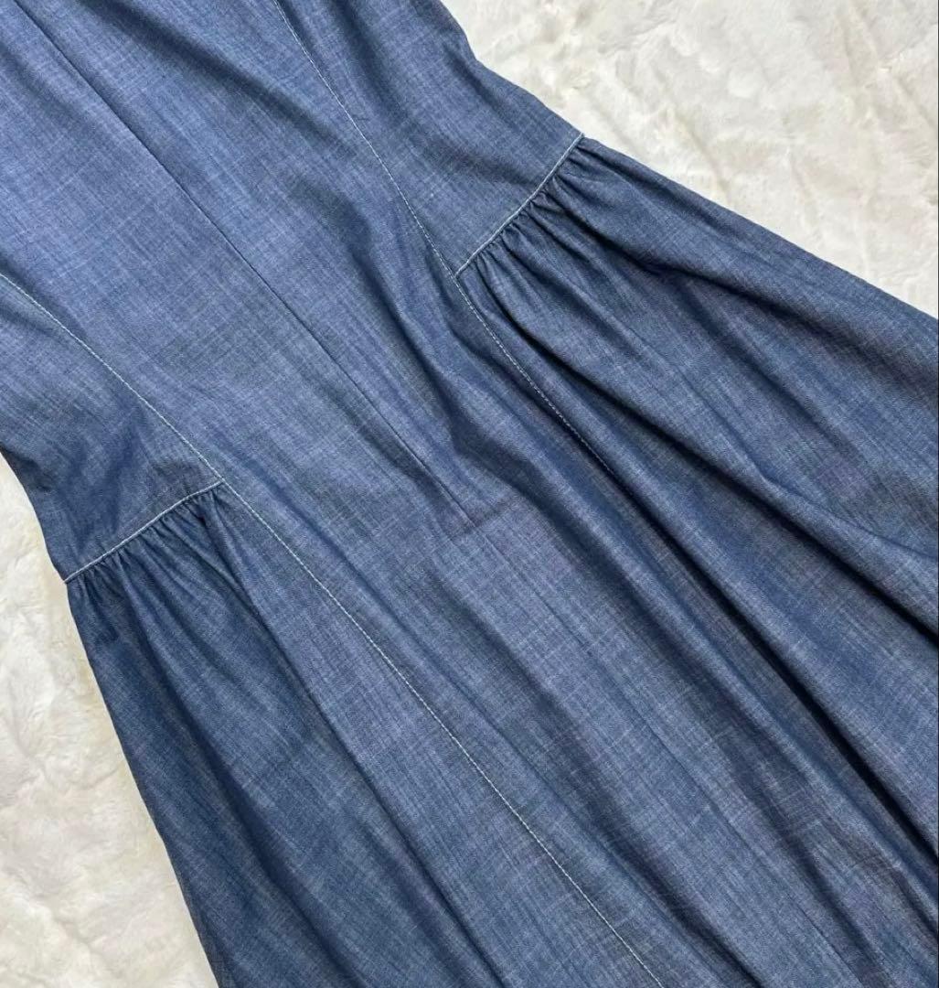 エムズグレイシー リボン 半袖 デニム ワンピース サイズ40