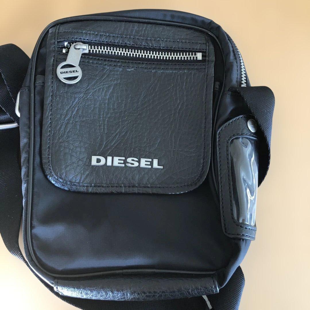 DIESEL ブラック ショルダーバッグ 透明ポケット付き