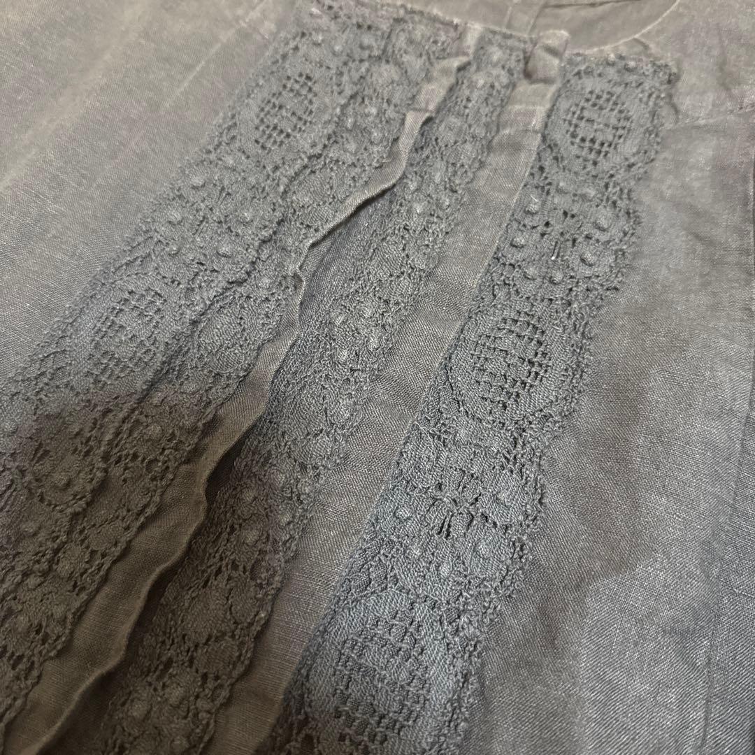 ネストローブ　nestRobe リネン クルーニーレースブラウス