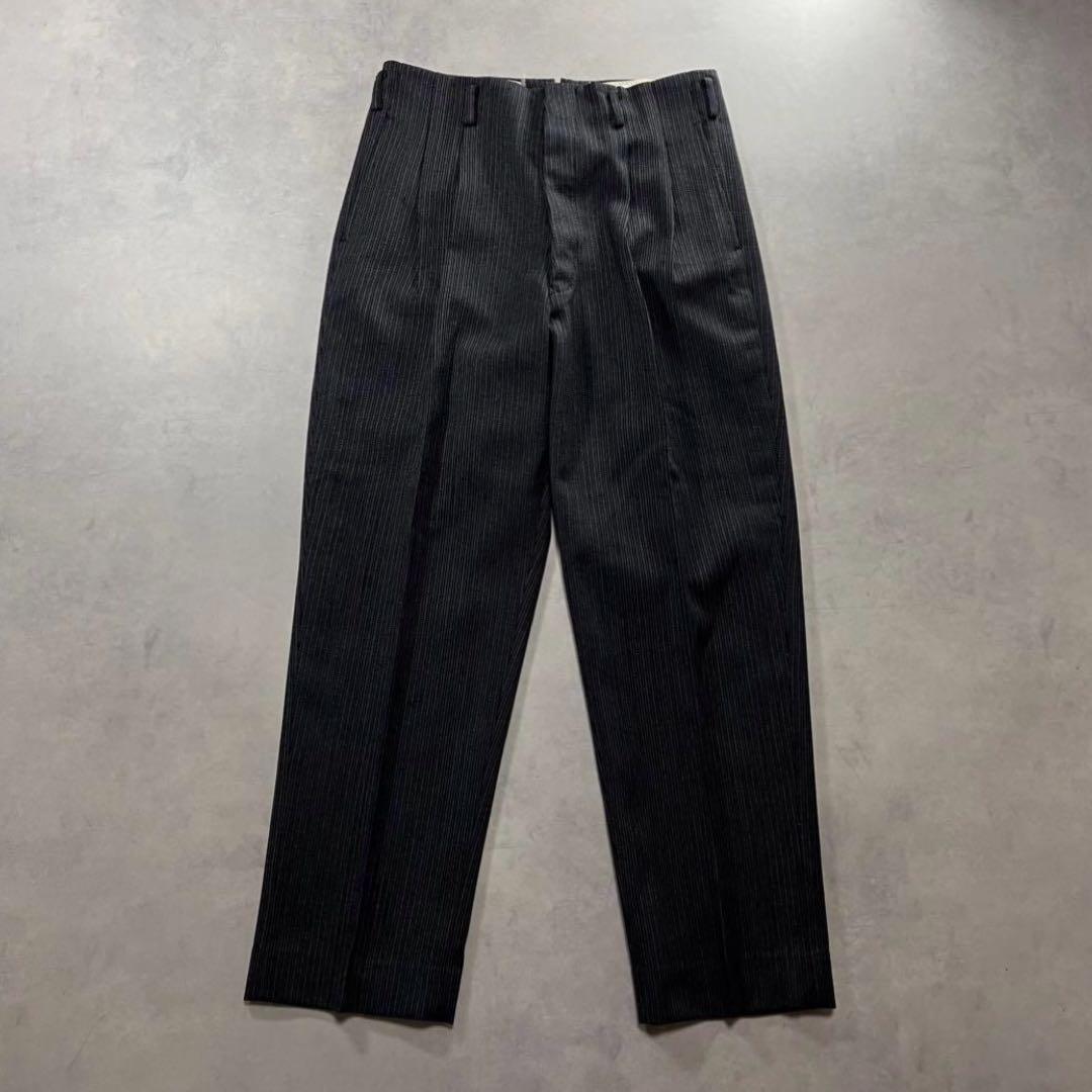 ◎50s ウール ストライプ ツータック スラックス ジャパンヴィンテージ②
