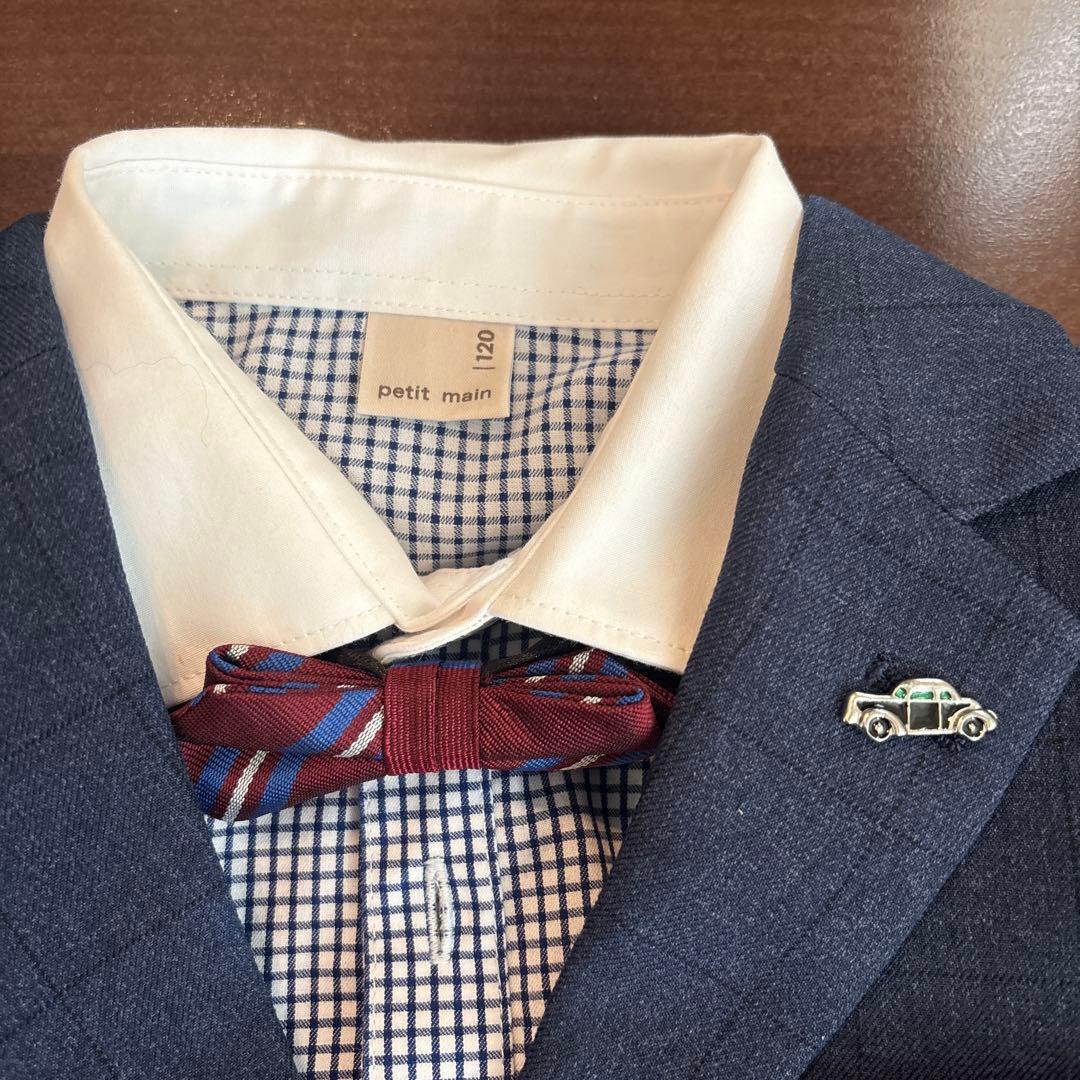 美品 プティマイン 男の子 120 スーツ 入学式 753 フォーマル 七五三