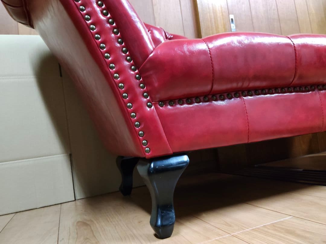 【美品】VINCENT ヴィンセント カウチソファ チェスターフィールド 赤