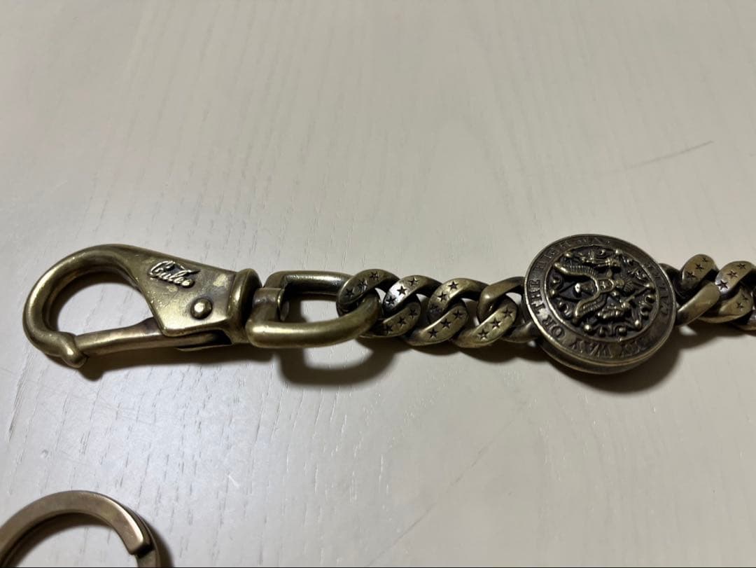 クスオ　CALEE ウォレットチェーン　43cm 真鍮➕ウォレット