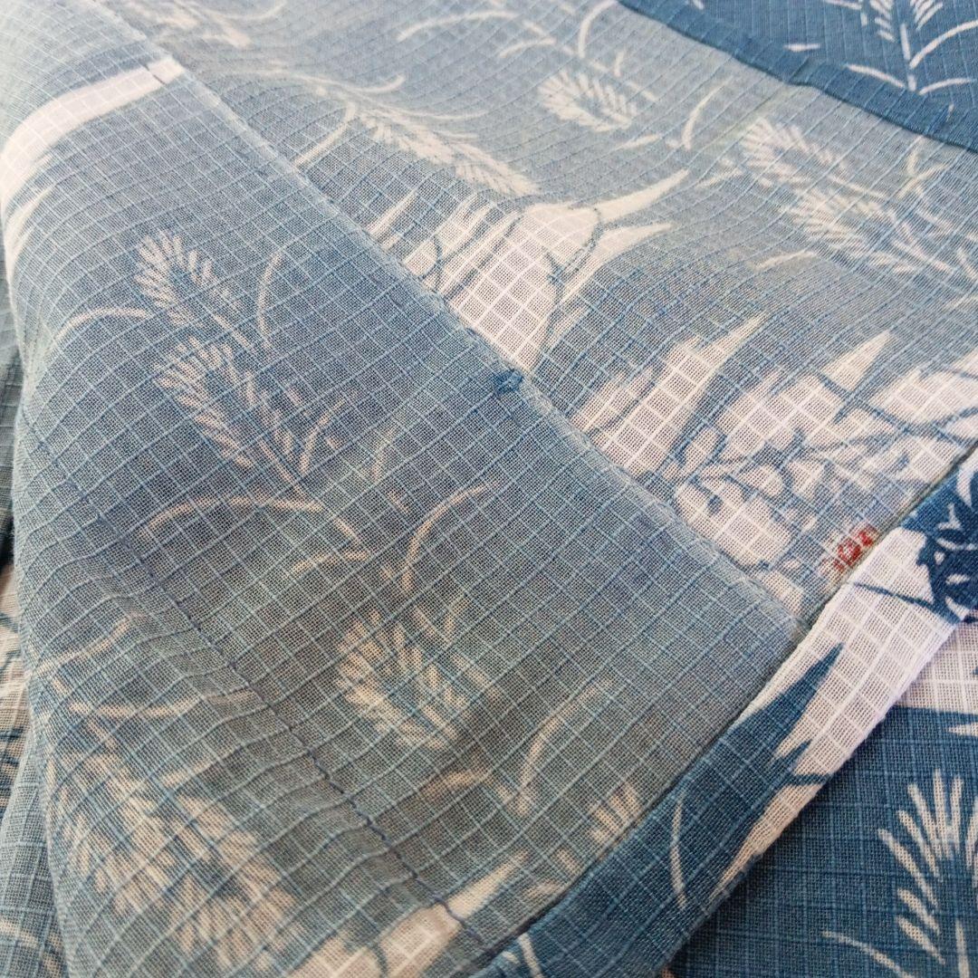 p*ん様 竺仙？　綿紅梅　紅梅小紋　ススキにキキョウ　秋草柄