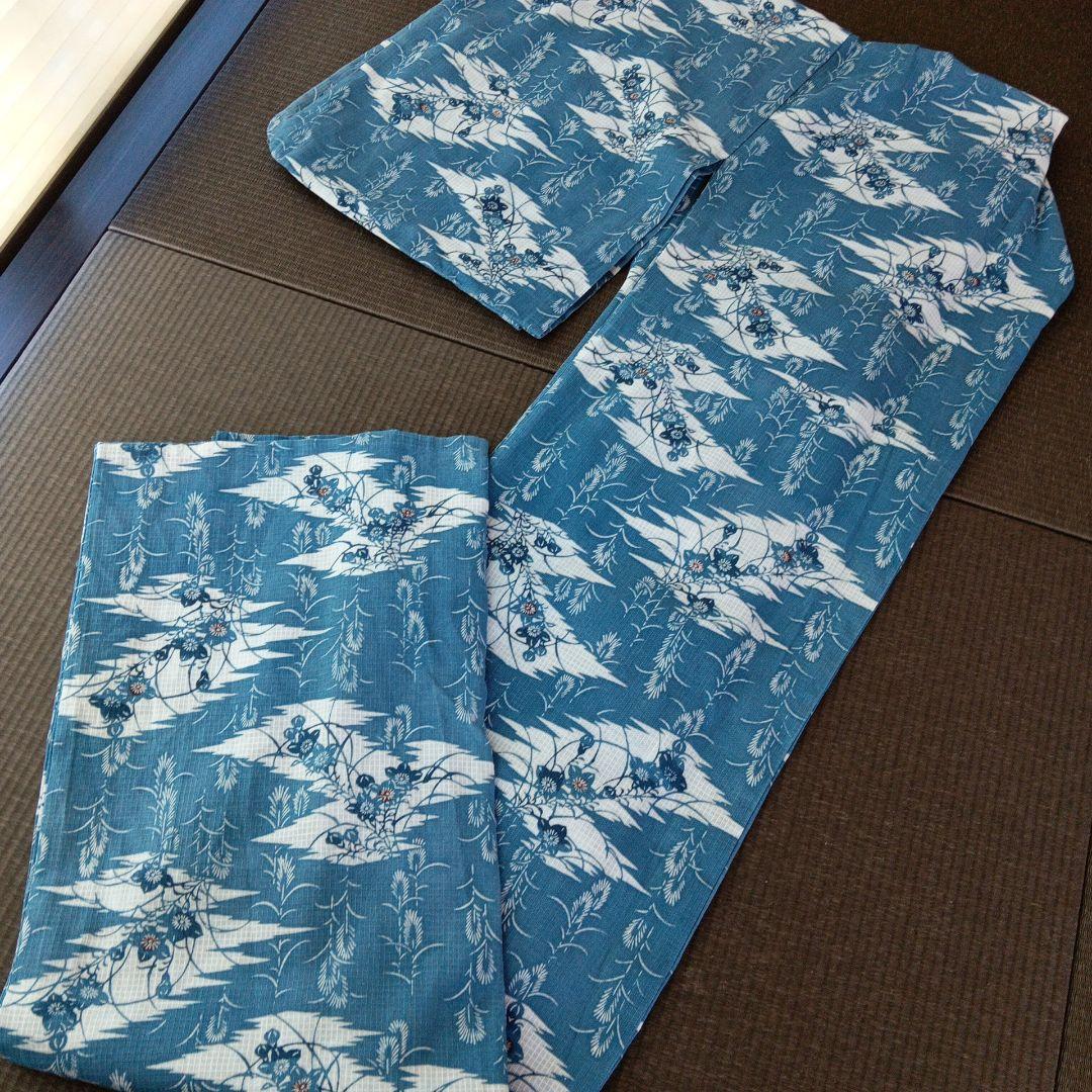 p*ん様 竺仙？　綿紅梅　紅梅小紋　ススキにキキョウ　秋草柄