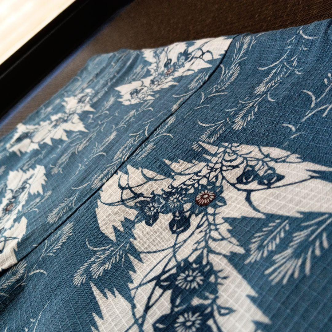 p*ん様 竺仙？　綿紅梅　紅梅小紋　ススキにキキョウ　秋草柄