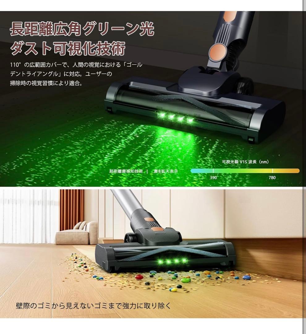 90Kpa超強力吸引❗️掃除機 コードレス 55分連続稼働 自立式 同クラス最軽量