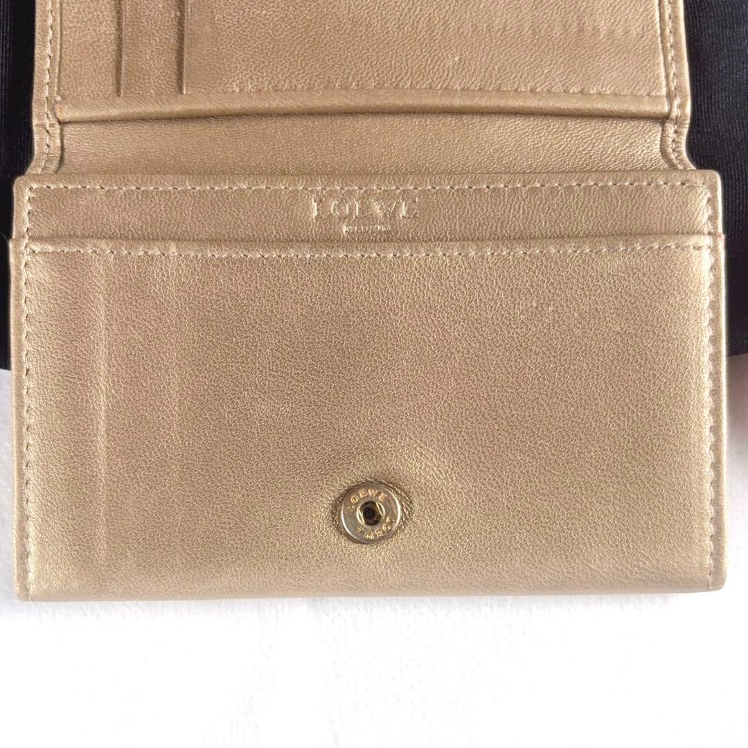 LOEWE アナグラム カードケース 名刺入れ レザー Madrid ゴールド