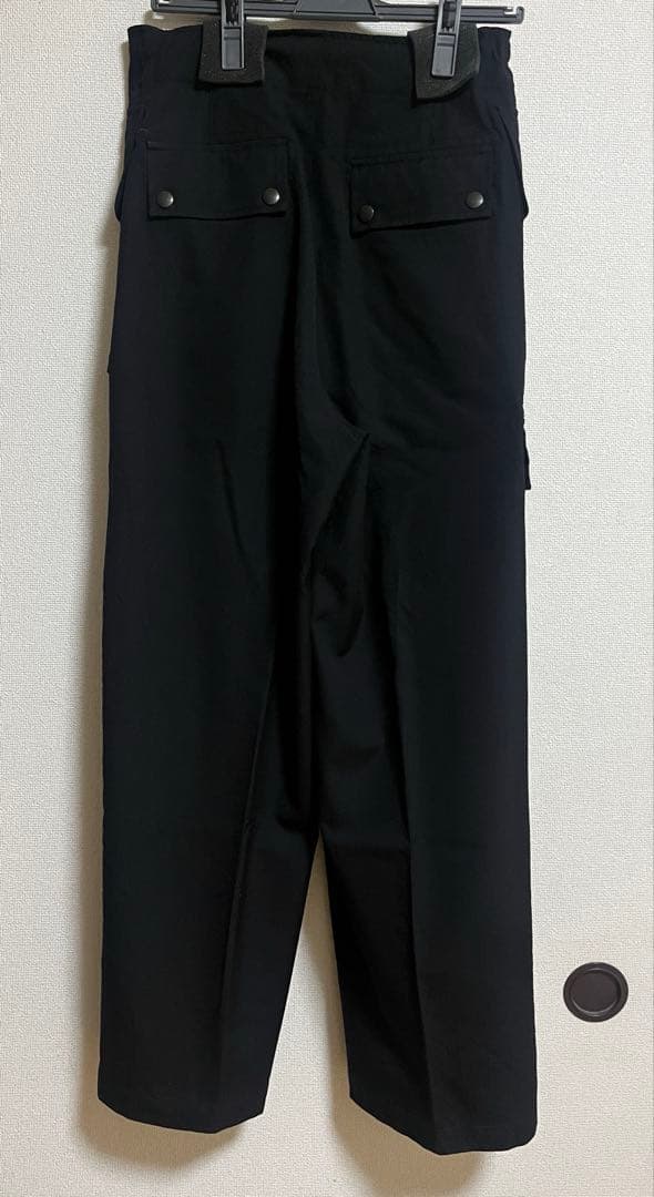 【AURALEE】 ヘリンボーンカーゴパンツ ブラック サイズ0