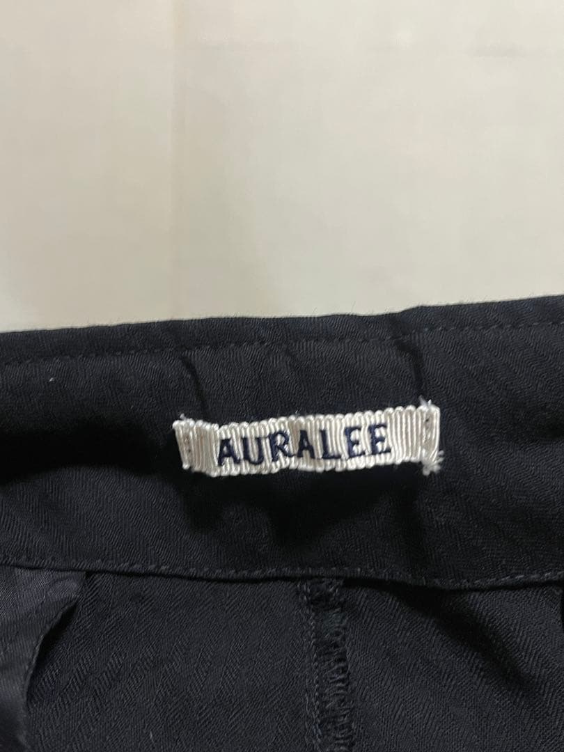 【AURALEE】 ヘリンボーンカーゴパンツ ブラック サイズ0