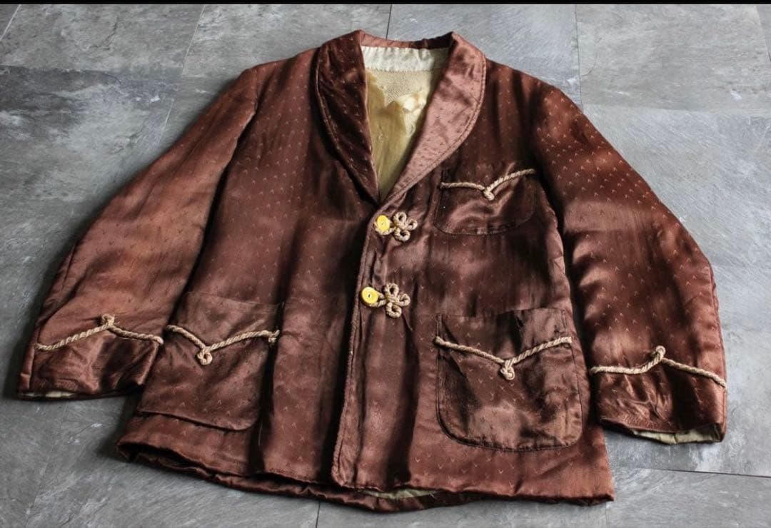 ジャケット・アウター 1900s silk satin smoking jacket