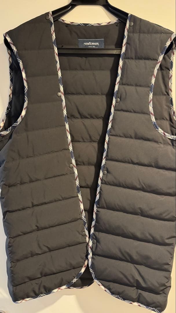 【美品・LL】NEWYORKER 高級ウール調 ロングコート キルティング裏地付