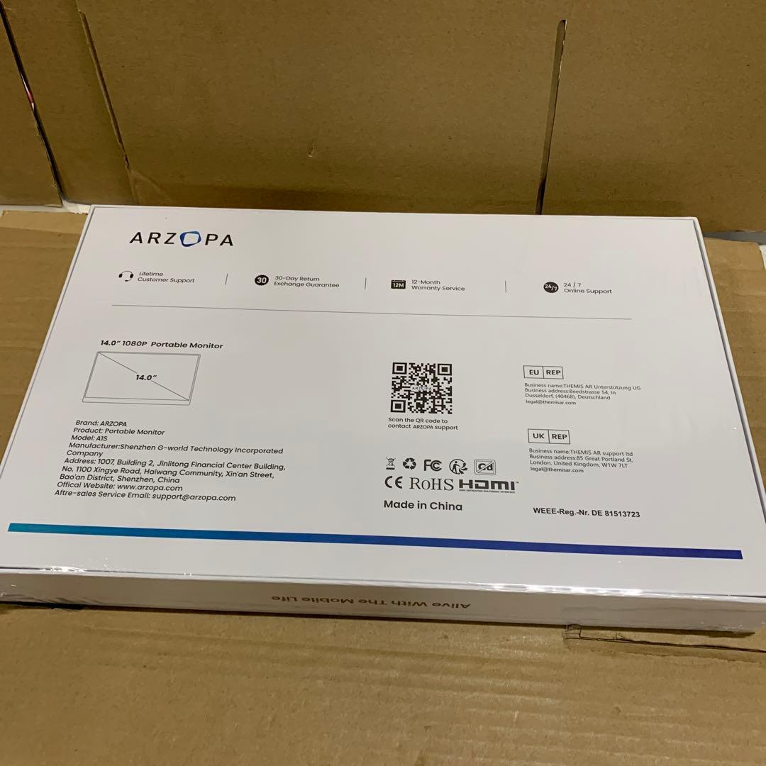 新品　ARZOPA ポータブル モニター 14インチ 非光沢IPS液晶パネル