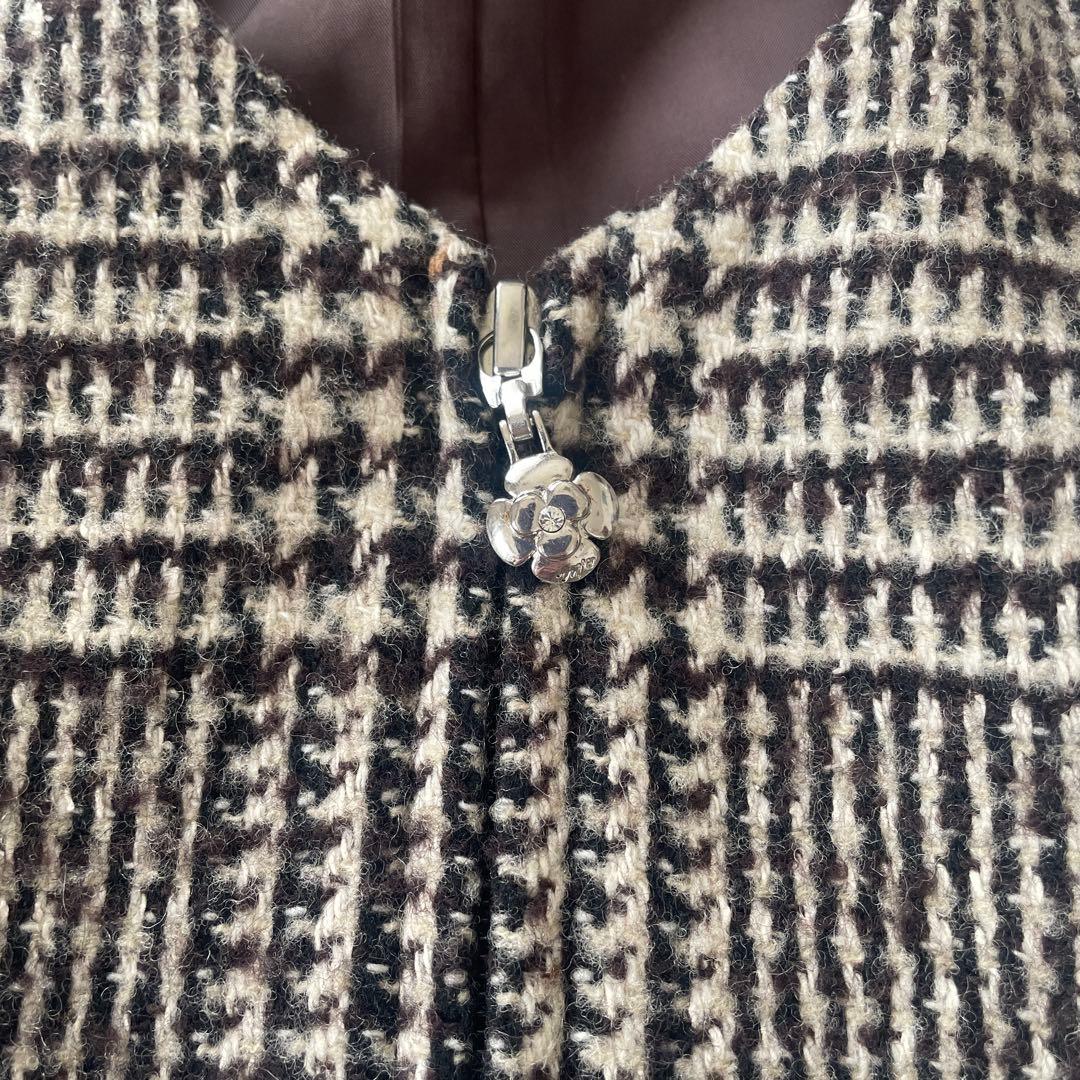 美品エムズグレイシー　ジャンパースカート　千鳥格子36