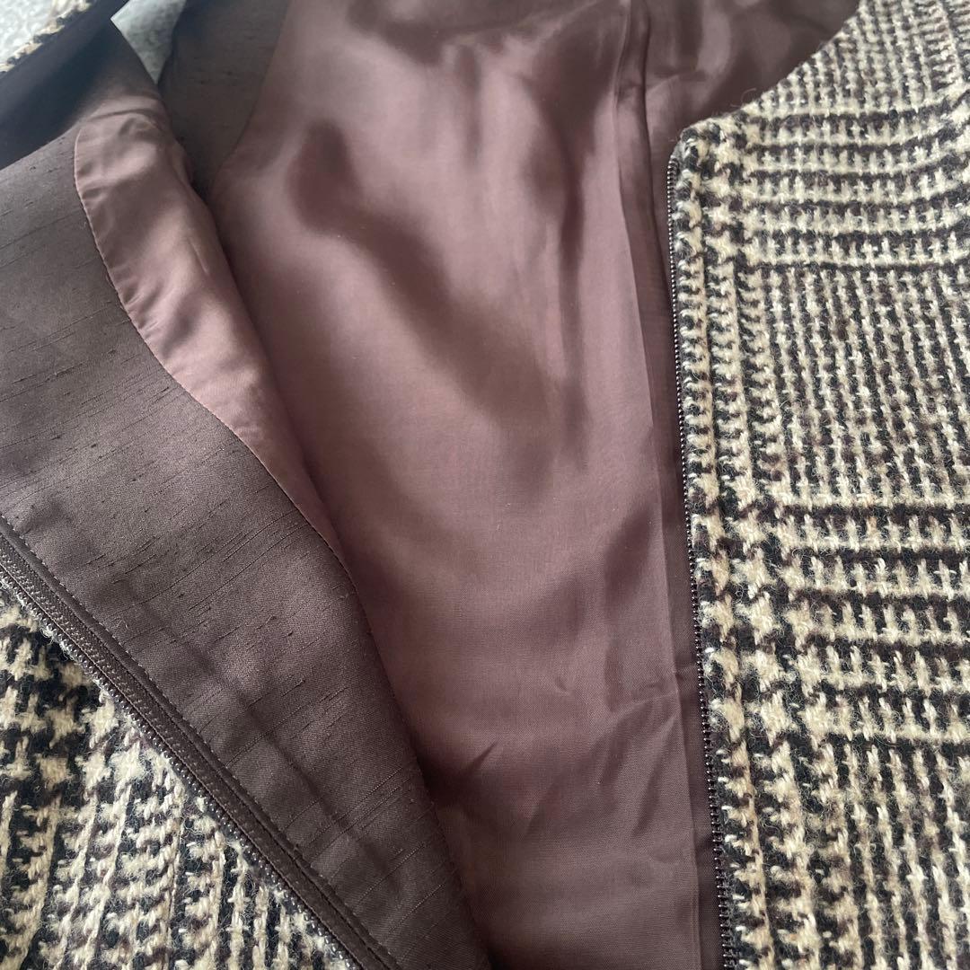 美品エムズグレイシー　ジャンパースカート　千鳥格子36