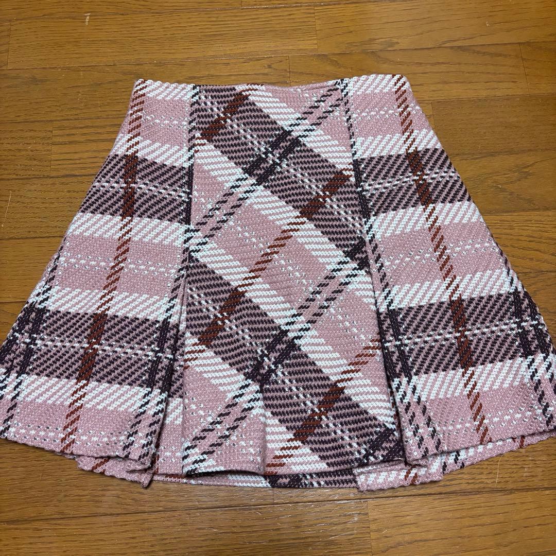 snidel ロービングチェックミニスカート　ピンク　M〜Lサイズ