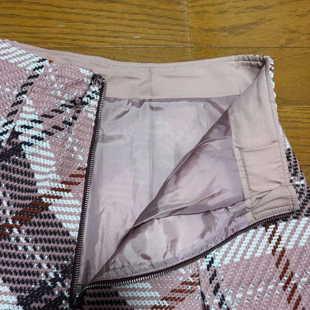snidel ロービングチェックミニスカート　ピンク　M〜Lサイズ