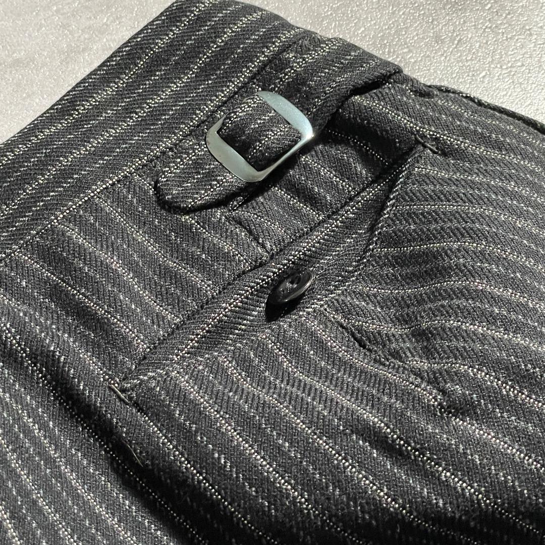 40s フレンチワーク ストライプ ブラック ワークパンツ