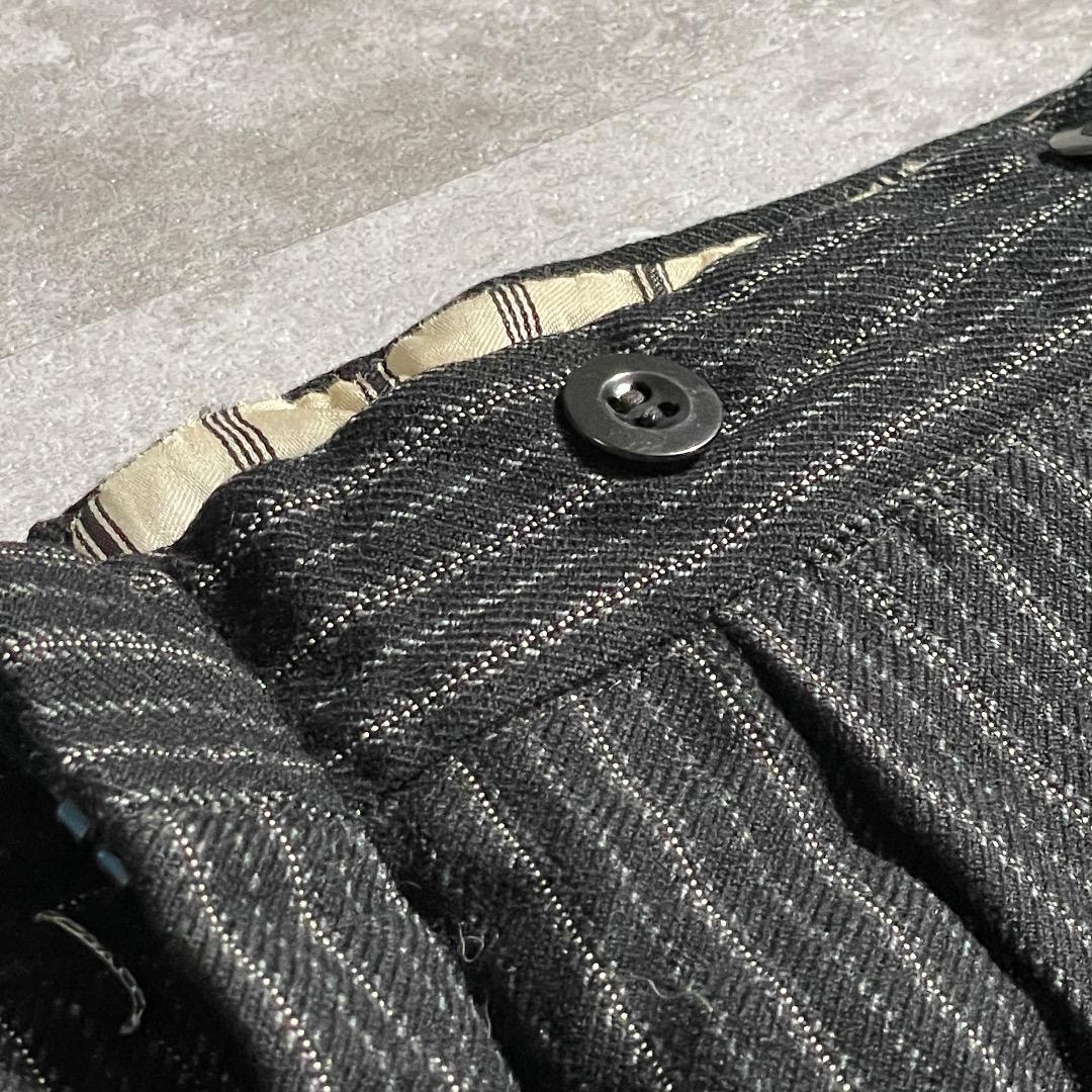 40s フレンチワーク ストライプ ブラック ワークパンツ