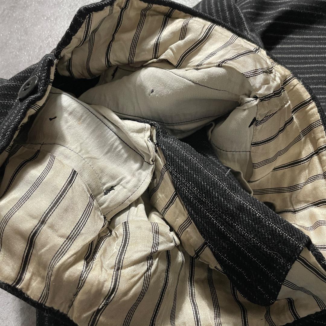 40s フレンチワーク ストライプ ブラック ワークパンツ