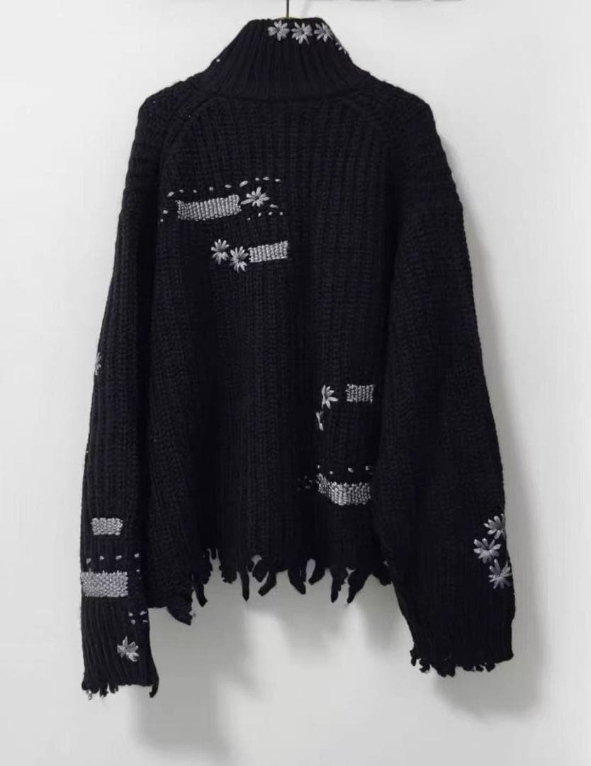 doublet WISH フラワーエンブロイダリー ジップニット M