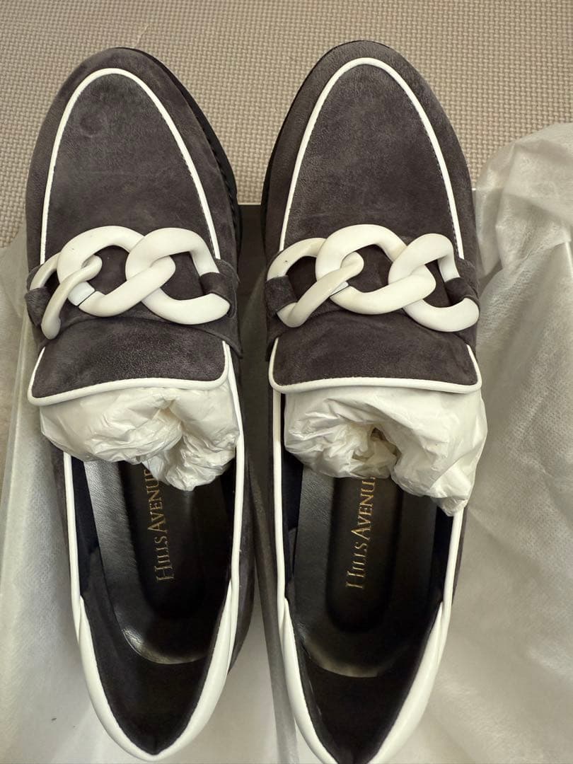 HILLS AVENUE ルカ　グレー ホワイト ローファー