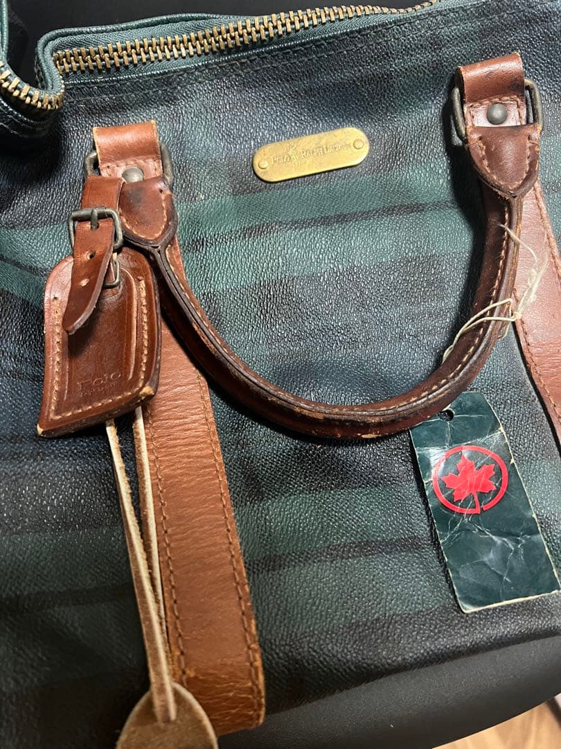 90s RalphLauren ラルフローレン　ボストンバッグ　鍵あり