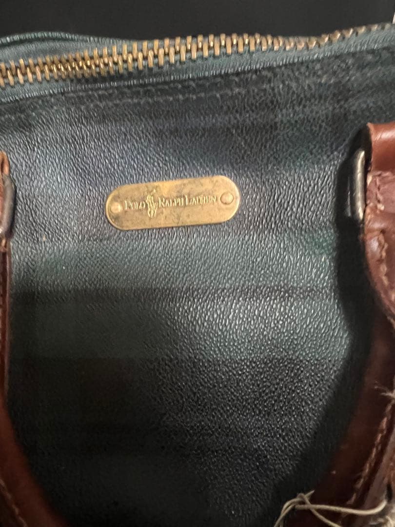 90s RalphLauren ラルフローレン　ボストンバッグ　鍵あり