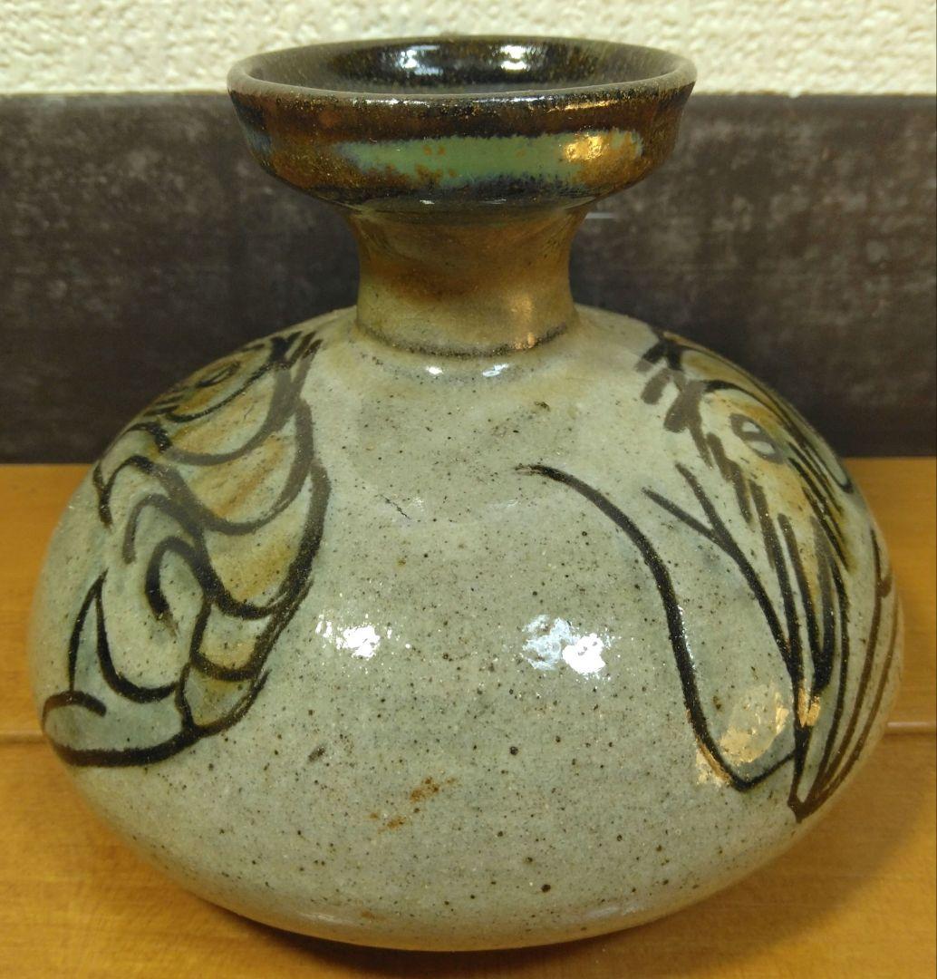 人間国宝 金城次郎 海老文カラカラ 栞 共箱 美品 壺屋焼 やちむん 海老2匹