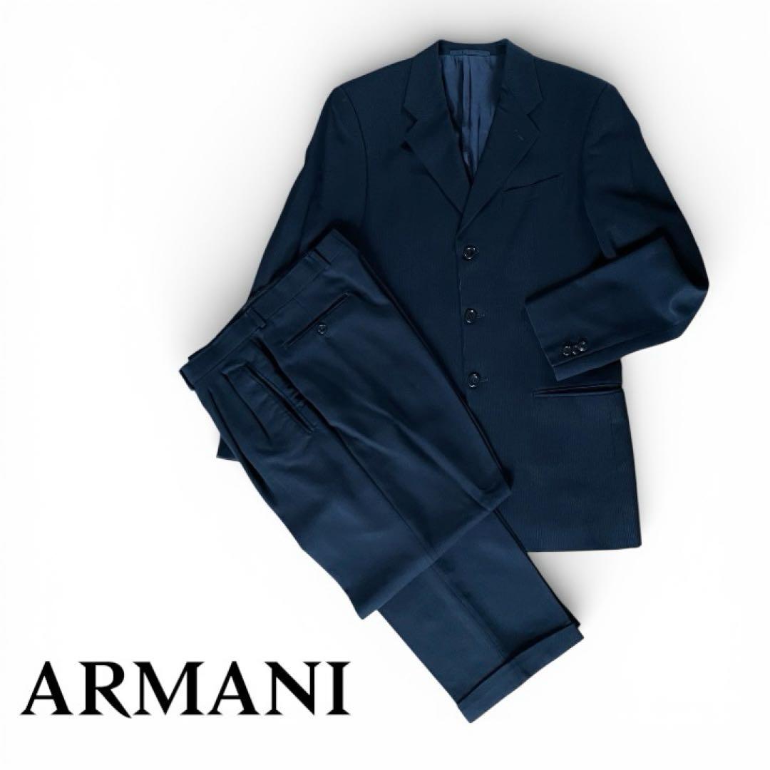 ARMANI アルマーニ　ブラック　ストライプ　スーツ　上下セットアップ
