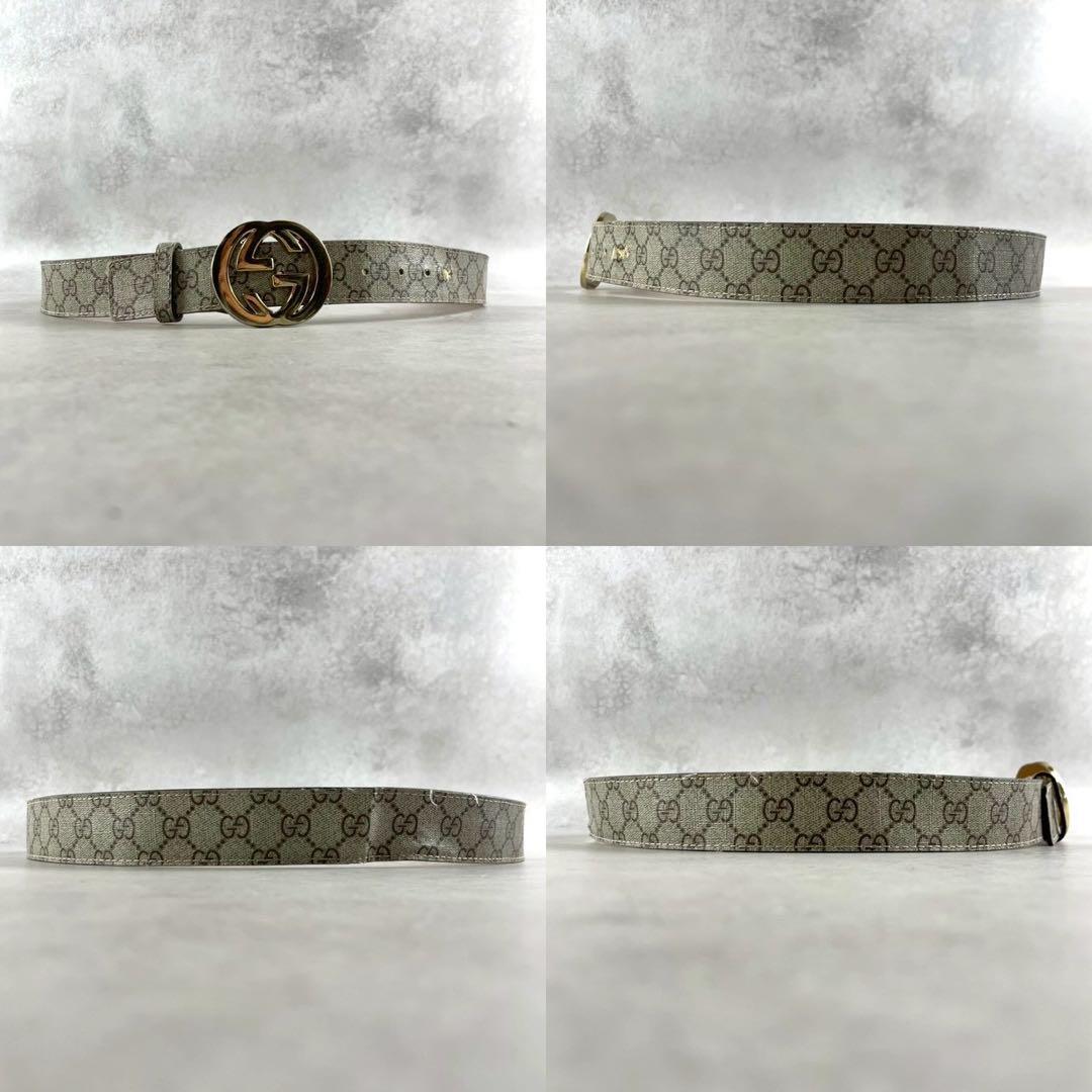 べん様　GUCCI グッチ　ベルト GG インターロッキング　総柄　レザー
